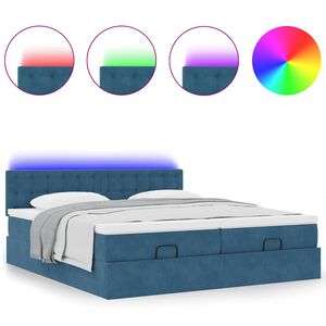 vidaXL Ottoman bed met matrassen en LED's 160x200cm fluweel
