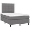 vidaXL Boxspring met matras en LED stof donkergrijs 120x200 cm