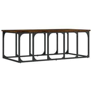 vidaXL Salontafel 100x50x35,5 cm bewerkt hout gerookt eikenkleurig