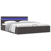 vidaXL Bedframe met opbergruimte en LED stof donkergrijs 180x200 cm