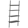 vidaXL Ladderrek met 4 schappen 64x34x150,5 cm zwart