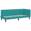 vidaXL Hoekbedframe met Matras met matras 2 pcs Turquoise Fluweel