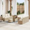 vidaXL Tuin Sofa Set met opslag 9 pcs Beige Poly riet