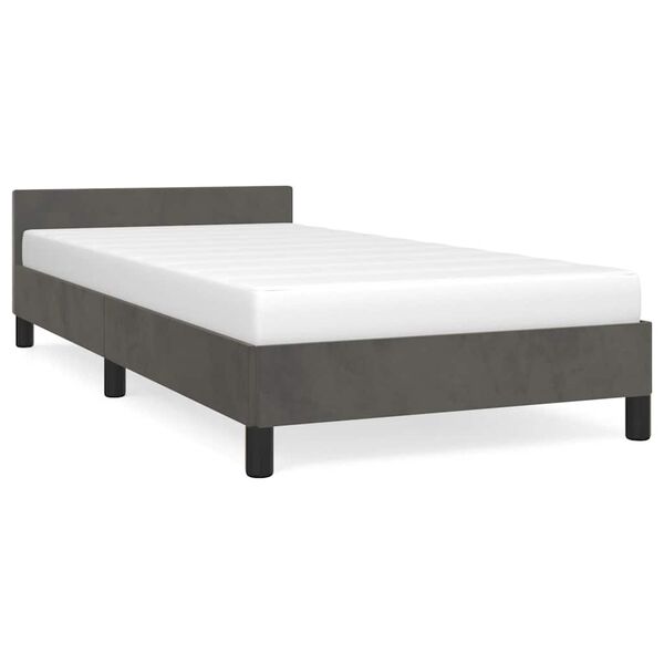 vidaXL Bedframe zonder matras 90x200 cm fluweel donkergrijs