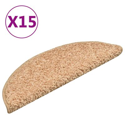 vidaXL Trapmatten 15 st 56x17x3 cm goudkleurig