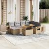 vidaXL 8-delige Loungeset met kussens poly rattan beige
