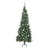 vidaXL Hoek Kunstkerstboom met 300 LED Groen 180 cm PVC en Metaal