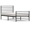 vidaXL Bedframe met hoofd- en voeteneinde metaal zwart 75x190 cm