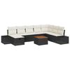 vidaXL Tuin Sofa Set met kussen met opslag 9 pcs Zwart Poly riet