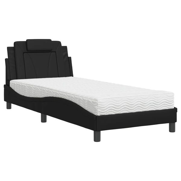 vidaXL Bed "Viana" met matras kunstleer zwart 90x200 cm