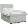 vidaXL Boxspring met matras fluweel lichtgrijs 160x200 cm