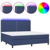 vidaXL Boxspring met matras en LED stof blauw 200x200 cm