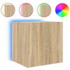 vidaXL Tv-wandmeubel met LED-verlichting 40,5x35x40 cm sonoma eiken