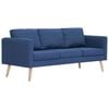 vidaXL Driezitsbank stof blauw