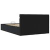 vidaXL Bedframe met opslag hydraulisch LED kunstleer zwart 140x200 cm