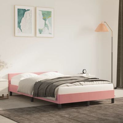 afdeling Eerste Tijd vidaXL Bedframe met hoofdeinde fluweel roze 120x200 cm online kopen |  vidaXL.be