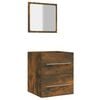 vidaXL Badkamerkast met spiegel 41x38,5x48 cm gerookt eikenkleurig