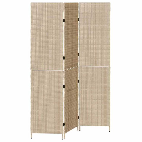 vidaXL Kamerverdeler Beige 147 x 180 cm poly rattan