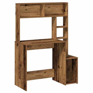 vidaXL Bureau met schappen 100x45x140 cm bewerkt hout oud houtkleurig