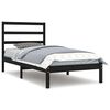 vidaXL Bedframe massief grenenhout zwart 100x200 cm