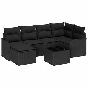 vidaXL Tuin Sofa Set 7 st Zwart poly rattan
