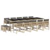 vidaXL 15-delige Tuinset met kussens poly rattan gemengd beige