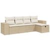vidaXL 5-delige Loungeset met kussens poly rattan beige