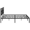 vidaXL Bedframe met hoofdbord metaal zwart 200x200 cm