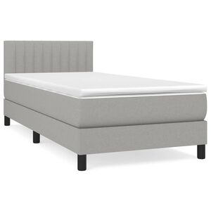 vidaXL Boxspring met matras stof lichtgrijs 80x200 cm