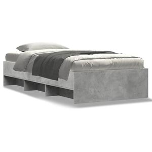 vidaXL Bedframe bewerkt hout grijs sonoma eikenkleurig 90x200 cm