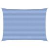vidaXL Zonneschaduwzeil 5 x 7 m HDPE Rechthoekig Blauw en Wit