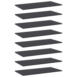 vidaXL Wandschappen 8 st 80x40x1,5 cm spaanplaat grijs