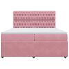 vidaXL Boxspring met matras fluweel roze 200x200 cm