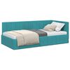 vidaXL Hoekbedframe met hoofdeinde Turquoise 100 cm x 200 cm Fluweel