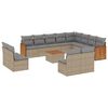 vidaXL 13-delige Loungeset met kussens poly rattan beige
