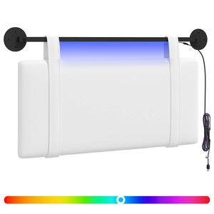vidaXL Hangend hoofdbord Met LED-verlichting Wit Stof