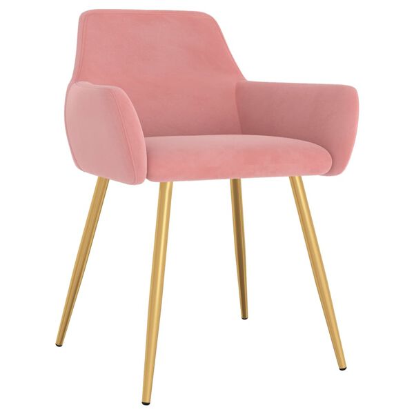 vidaXL Eetkamerstoelen 6 st fluweel roze