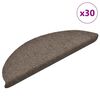 vidaXL Trapmatten Zelfklevend 30 stuks 56x17x3 cm Beige Halfrond