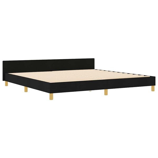 vidaXL Bedframe met hoofdeinde Zwart 200 x 200 cm Stof