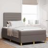 vidaXL LED Box Spring Bed met matras Taupe 120 x 200 cm Stof