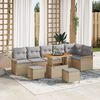 vidaXL Tuin Sofa Set met kussen met opslag 9 pcs Beige en Licht Grijs