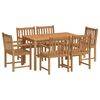 vidaXL 7-delige tuinset 140x80 cm massief teakhout