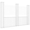 vidaXL Schanskorf U-vormig met 3 palen 260x20x200 cm ijzer