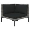 vidaXL 9-delige Loungeset met kussens poly rattan donkergrijs
