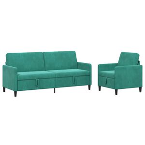vidaXL Bankenset met opbergruimte 2 st Turquoise Polyester