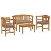 vidaXL Tuinrozelounge set 4 st Massief Acaciahout