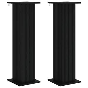 vidaXL Plantenstandaard 2 pcs Zwart 30,5 x 30 x 100,5 cm Bewerkt hout