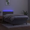 vidaXL Boxspring met matras en LED fluweel lichtgrijs 90x190 cm