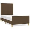 vidaXL Bedframe zonder matras 90x190 cm stof donkerbruin