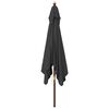 vidaXL Parasol met houten paal 300x300x273 cm zwart